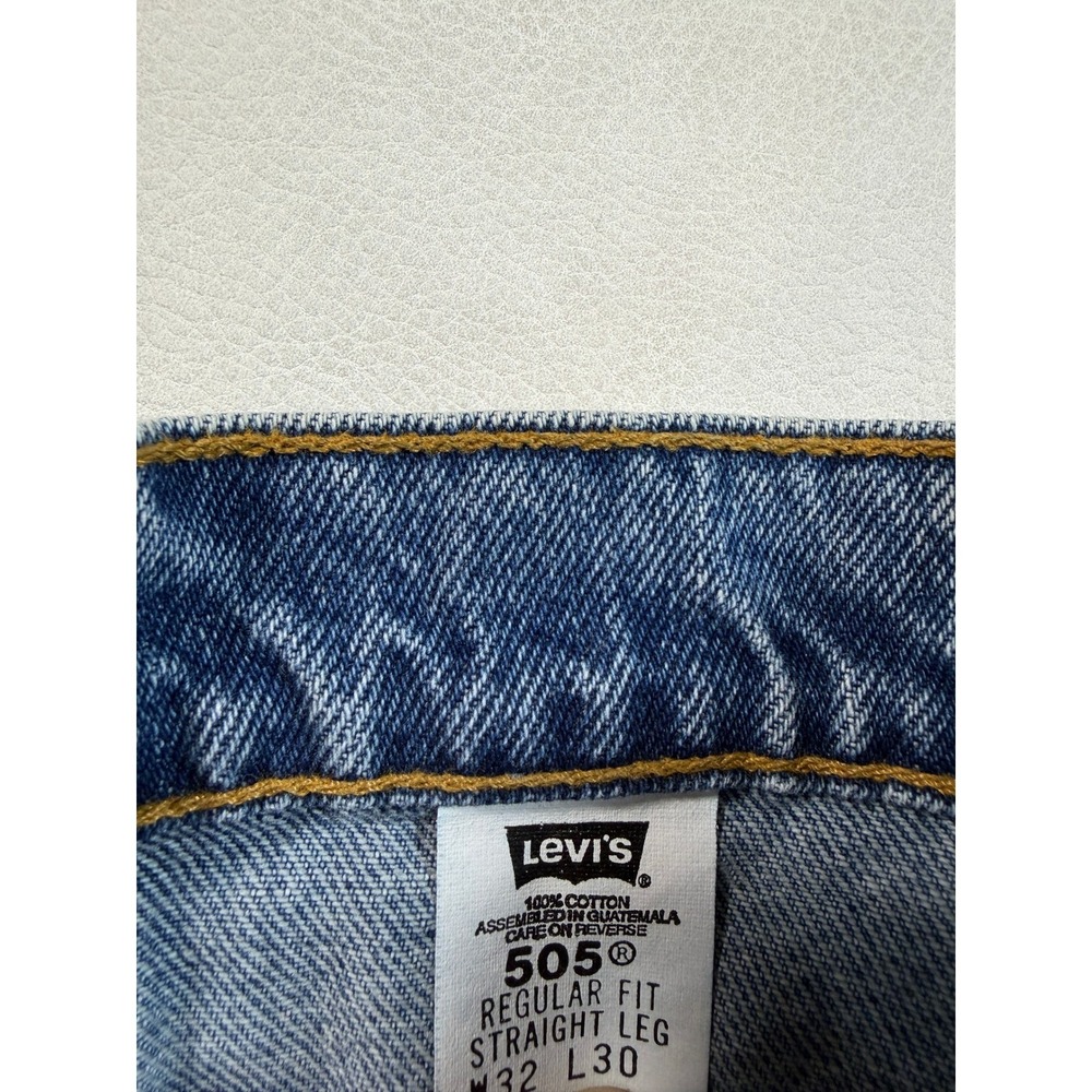 1998 Levis 505 Regular Fit Straight Leg Mens 30x30 Jeans Blue Vintage - Picture 8 of 11
